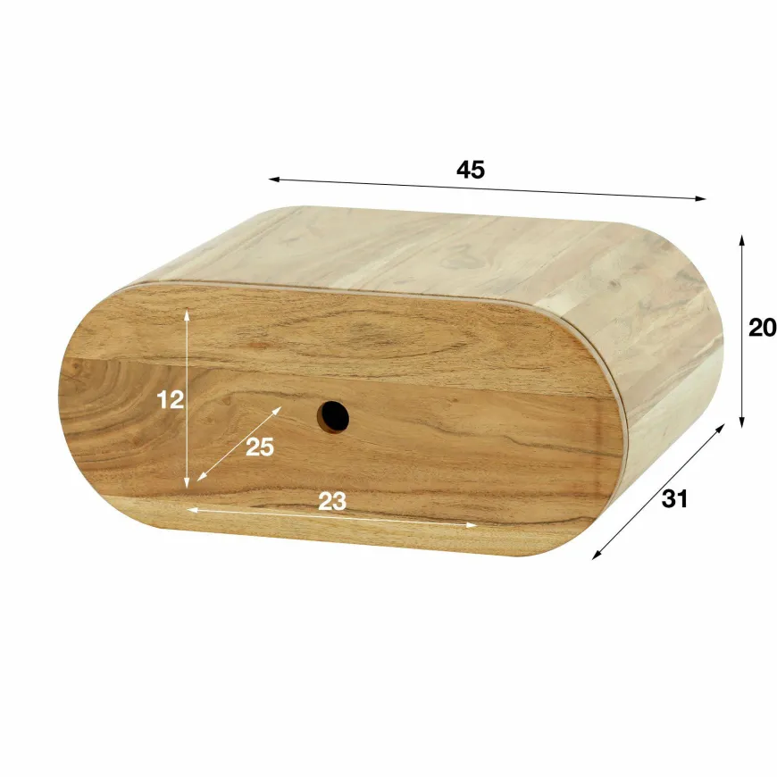 WoonStijl Nachtkastje Bend acacia met 1 lade