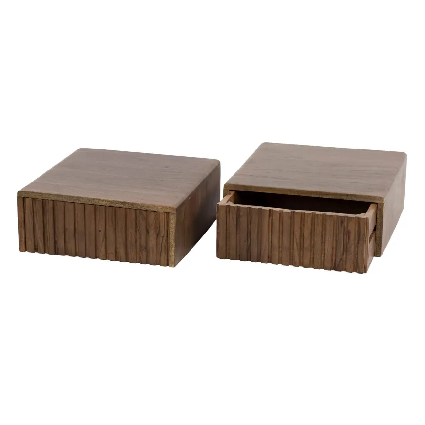 WoonStijl Nachtkastje Carve met 1 lade - set van 2