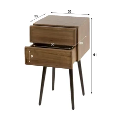 WoonStijl Nachtkastje Frame met 2 lades - set van 2