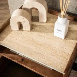 WoonStijl Nachtkastje hangend open vak Nuovo travertin