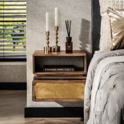 WoonStijl Nachtkastje 1L brass