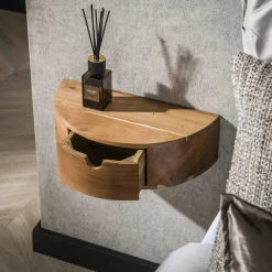 WoonStijl Nachtkastje 1L curve / Massief acacia naturel
