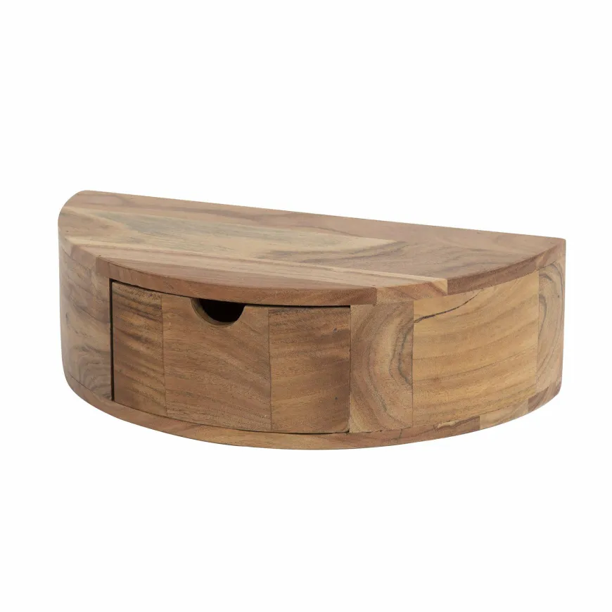 WoonStijl Nachtkastje 1L curve / Massief acacia naturel