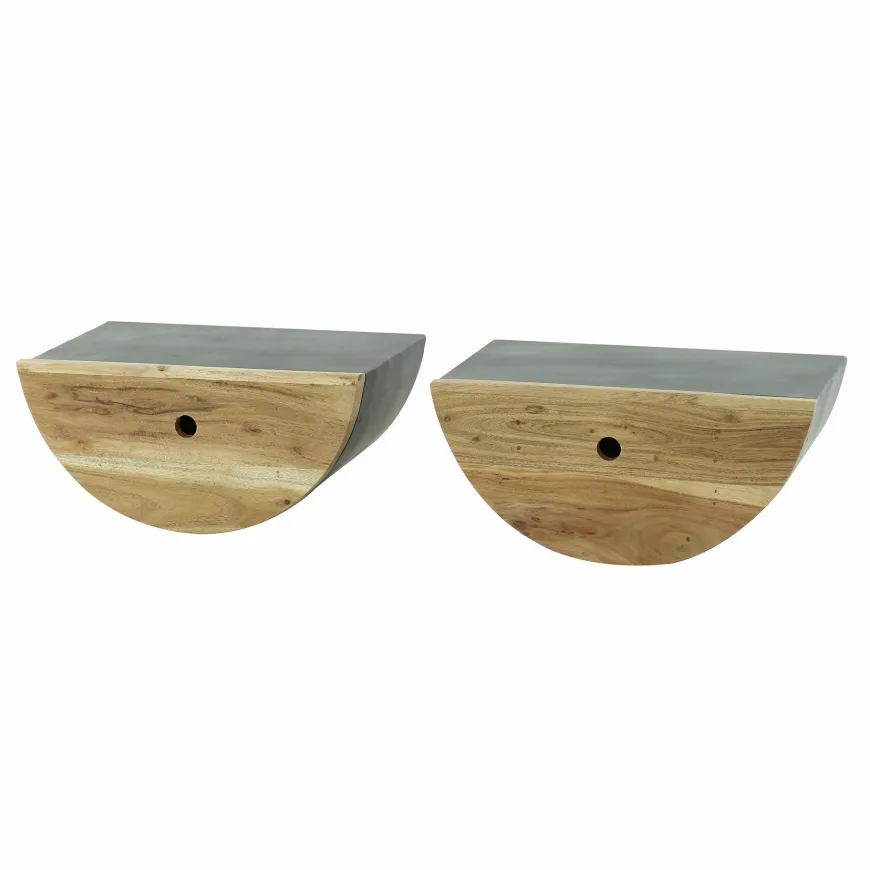 WoonStijl Nachtkastje 1L set van 2 half moon