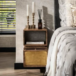 WoonStijl Nachtkastje 1L XS brass