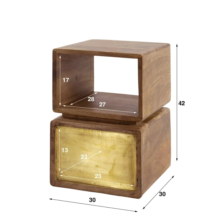 WoonStijl Nachtkastje 1L XS brass