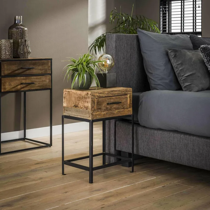 WoonStijl Nachtkastje lodge met 1 lade