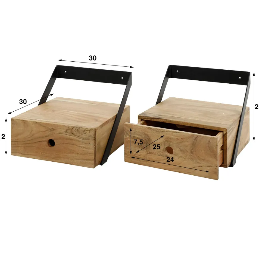 WoonStijl Nachtkastje set van 2 XS hangend strip