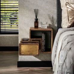 WoonStijl Nachtkastje Set van 2 brass
