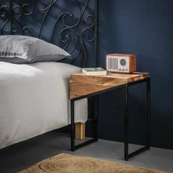 WoonStijl Nachtkastje Slice 1 lade set van 2 / Massief acacia naturel
