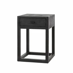 WoonStijl Nachtkastje Square zwart acacia met 1 lade