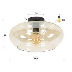 WoonStijl Plafondlamp elevate glass amber