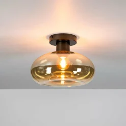 WoonStijl Plafondlamp Soll Amber glas