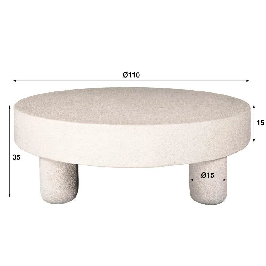 WoonStijl Salontafel Ø110 bulky stone