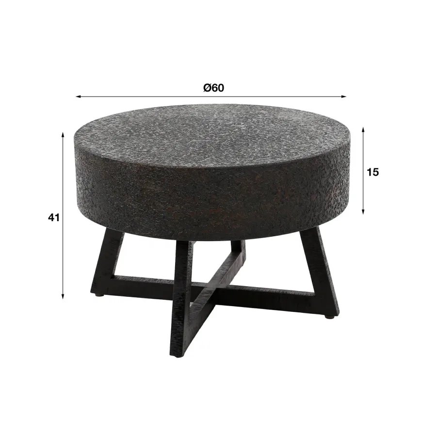 WoonStijl Salontafel Ø60 low bulky ferro