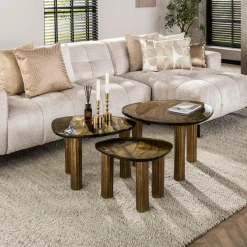 WoonStijl Salontafel L Eclipse goud antiek finish