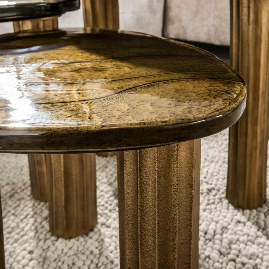 WoonStijl Salontafel L Eclipse goud antiek finish