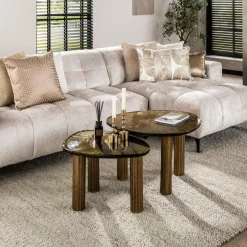 WoonStijl Salontafel L Eclipse goud antiek finish