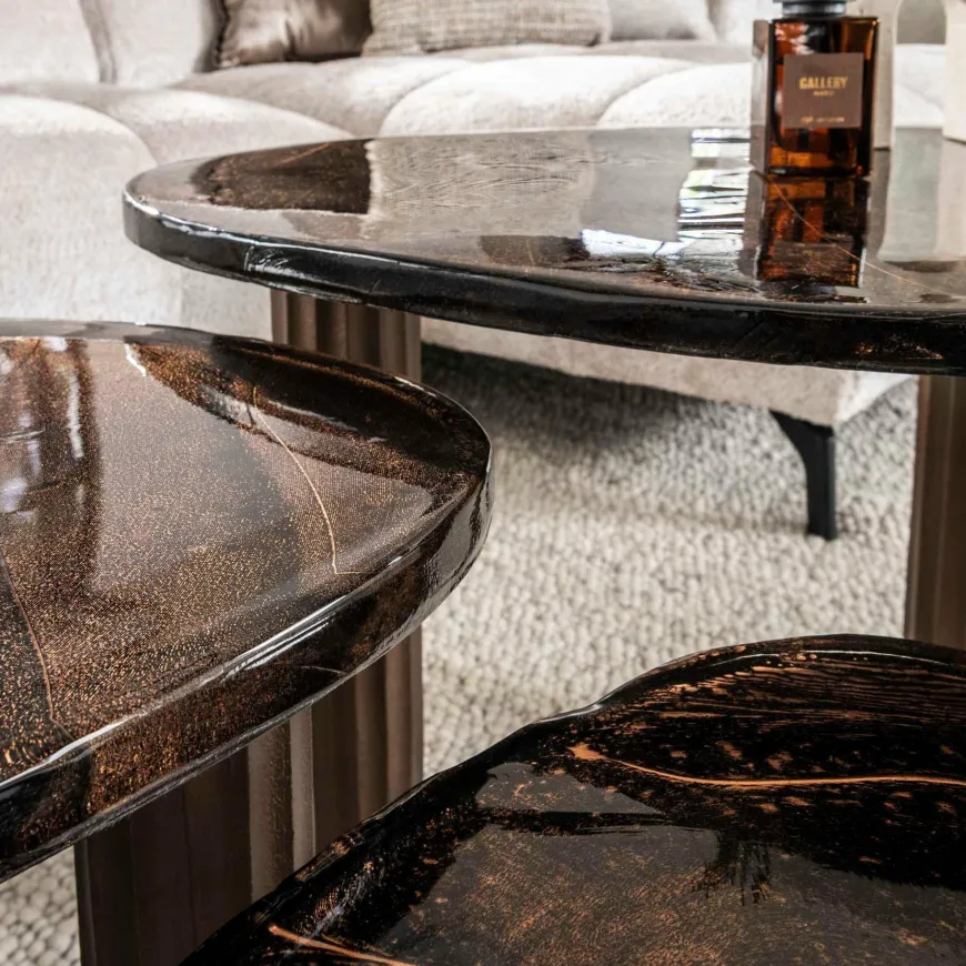 WoonStijl Salontafel L Eclipse koper antiek finish