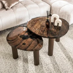 WoonStijl Salontafel L Eclipse koper antiek finish