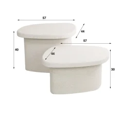 WoonStijl Salontafel L stone organisch set van 2