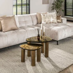 WoonStijl Salontafel M Eclipse goud antiek finish