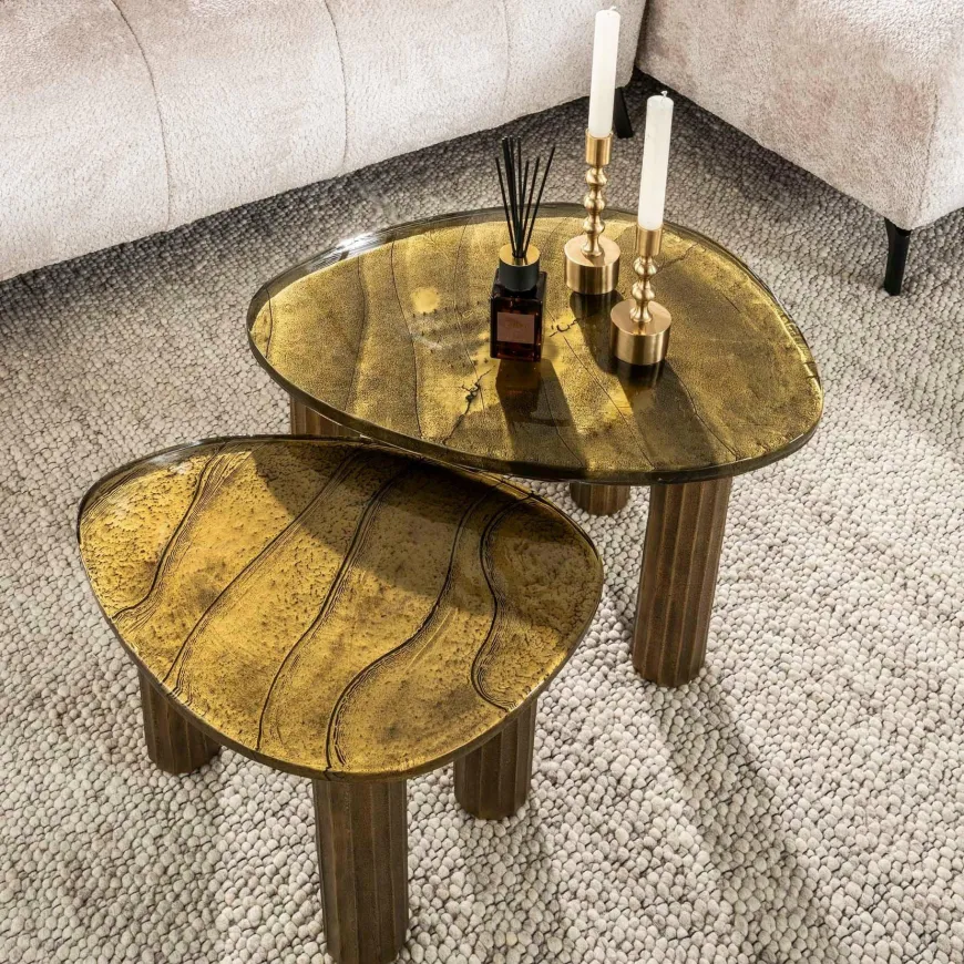 WoonStijl Salontafel M Eclipse goud antiek finish
