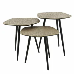 WoonStijl Salontafel set van 3 point metallic brons antiek