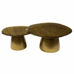 WoonStijl Salontafel set van 2 Eclipse goud antiek finish