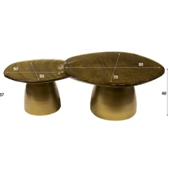 WoonStijl Salontafel set van 2 Eclipse goud antiek finish