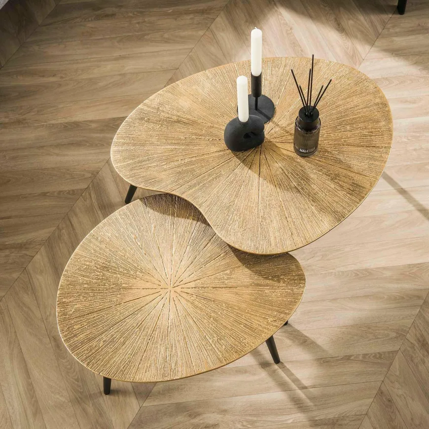 WoonStijl Salontafel set van 2 niervormig ray metal