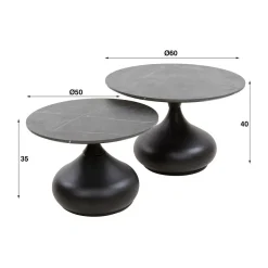 WoonStijl Salontafel set van 2 drop shape