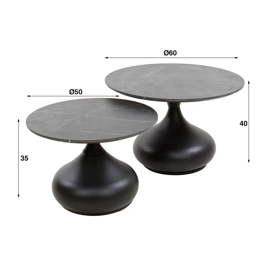 WoonStijl Salontafel set van 2 drop shape