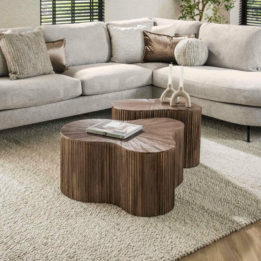 WoonStijl Salontafel set van 2 shamrock Maya teak