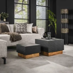 WoonStijl Salontafel set van 2 blox slate