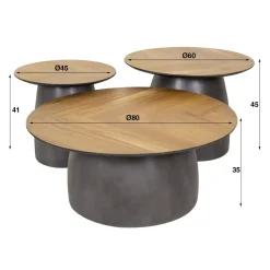 WoonStijl Salontafel set van 3 infinite