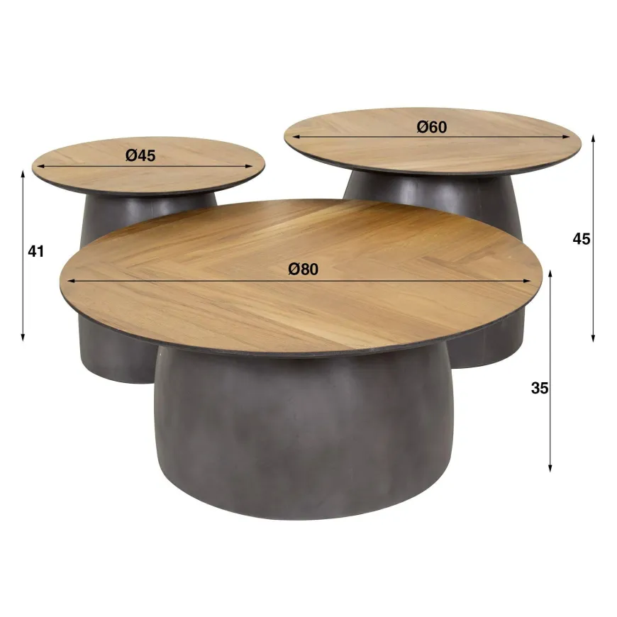 WoonStijl Salontafel set van 3 infinite