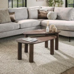 WoonStijl Salontafel set van 2 organic Maya teak