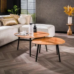 WoonStijl Salontafel set van 2 Rock organisch