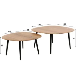 WoonStijl Salontafel set van 2 Rock organisch