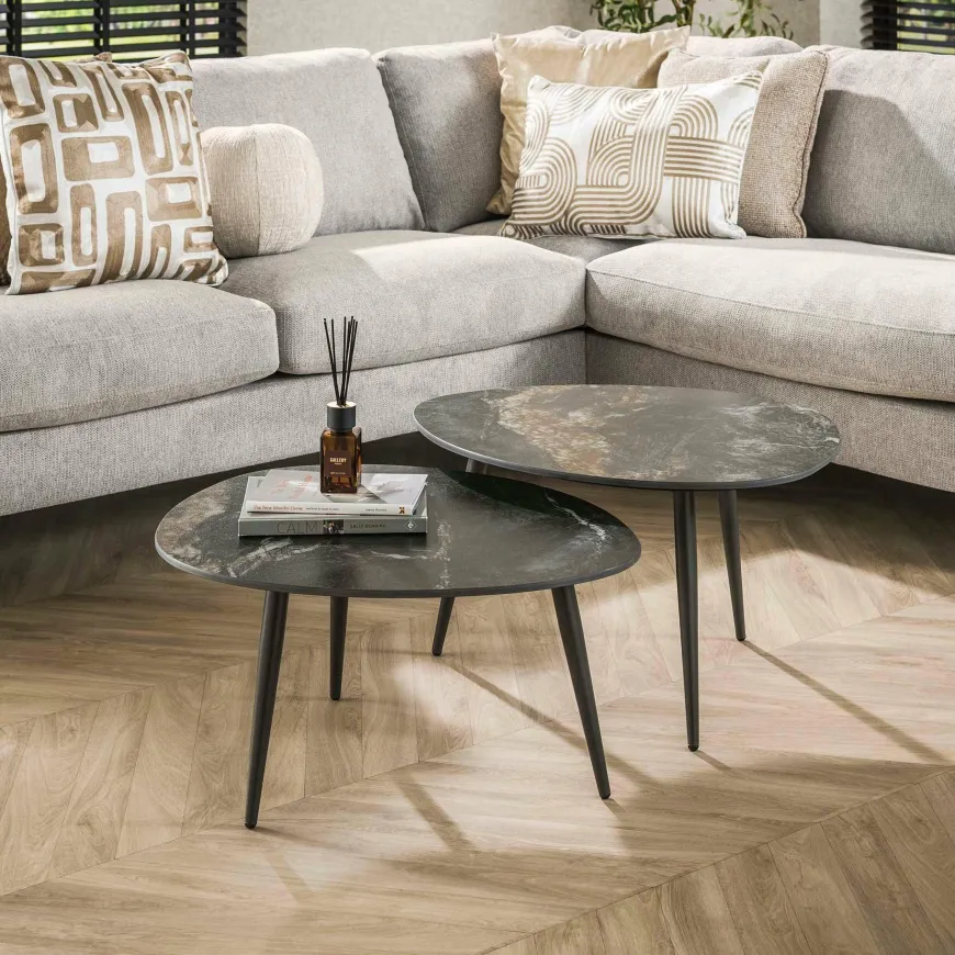 WoonStijl Salontafel set van 2 organisch fossil
