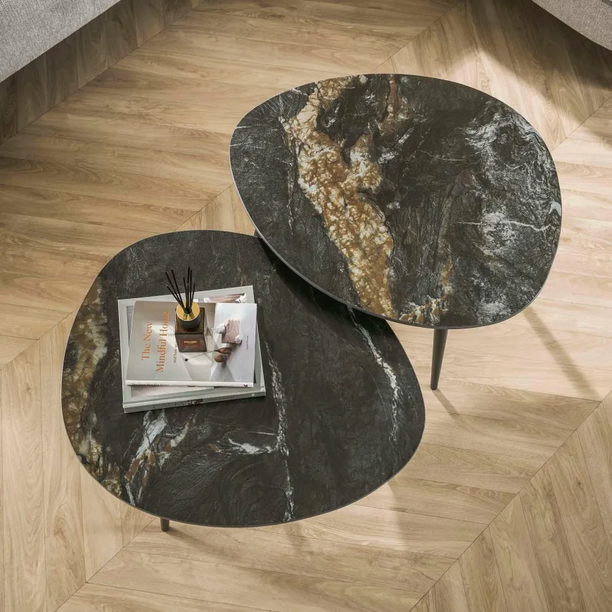 WoonStijl Salontafel set van 2 organisch fossil