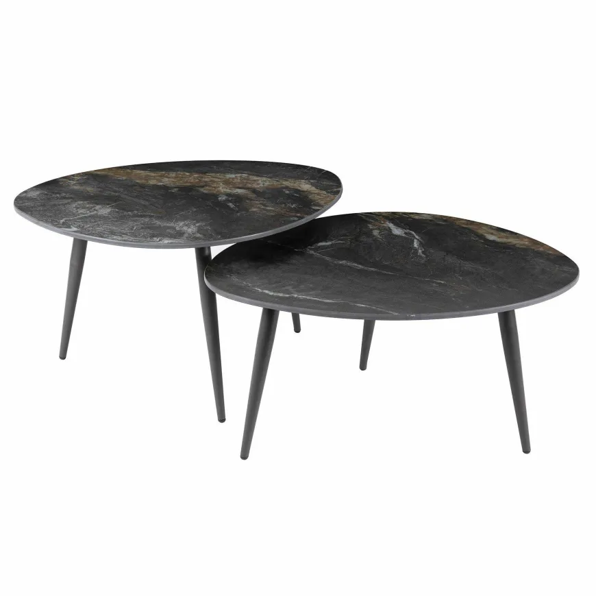 WoonStijl Salontafel set van 2 organisch fossil