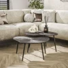 WoonStijl Salontafel set van 2 leaf Brown Ray Metal