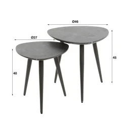 WoonStijl Salontafel set van 2 driehoek organisch