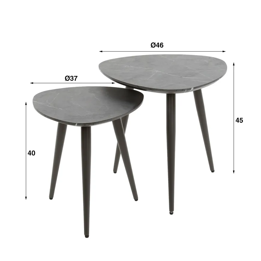 WoonStijl Salontafel set van 2 driehoek organisch