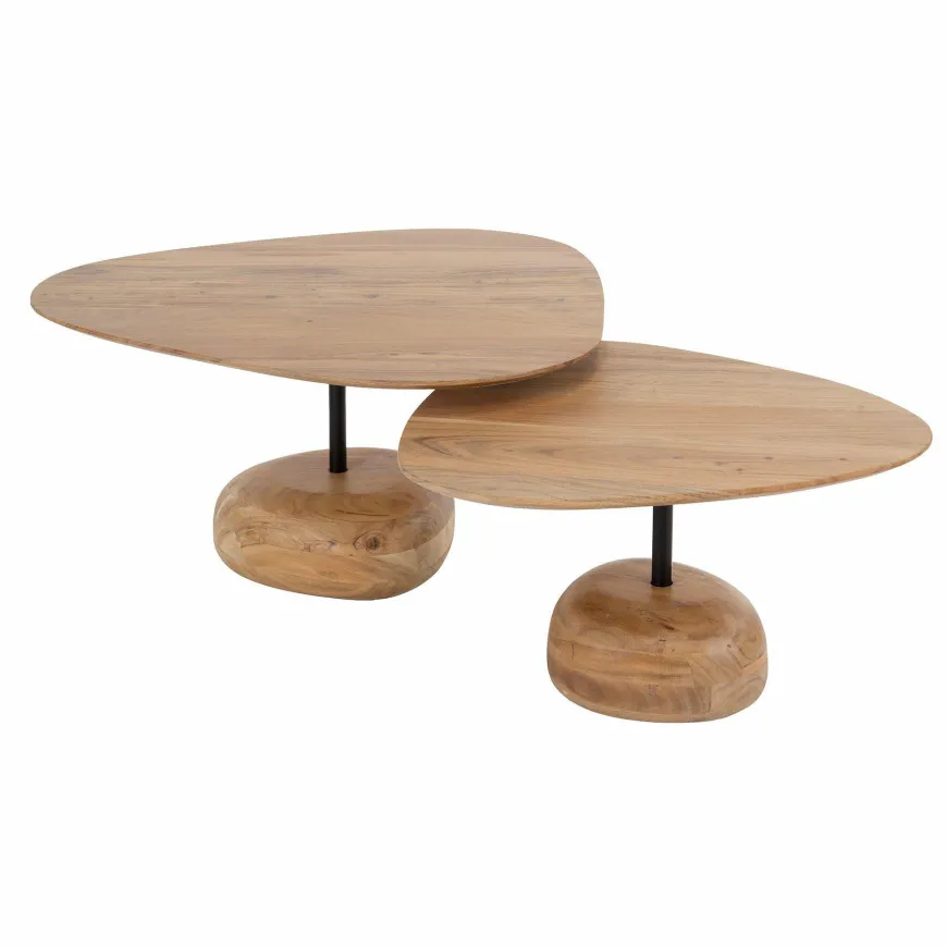 WoonStijl Salontafel set van 2 driehoekig blad