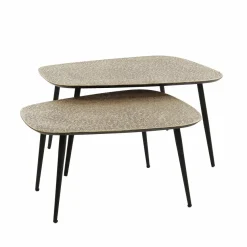 WoonStijl Salontafel set van 2 XXL metallic