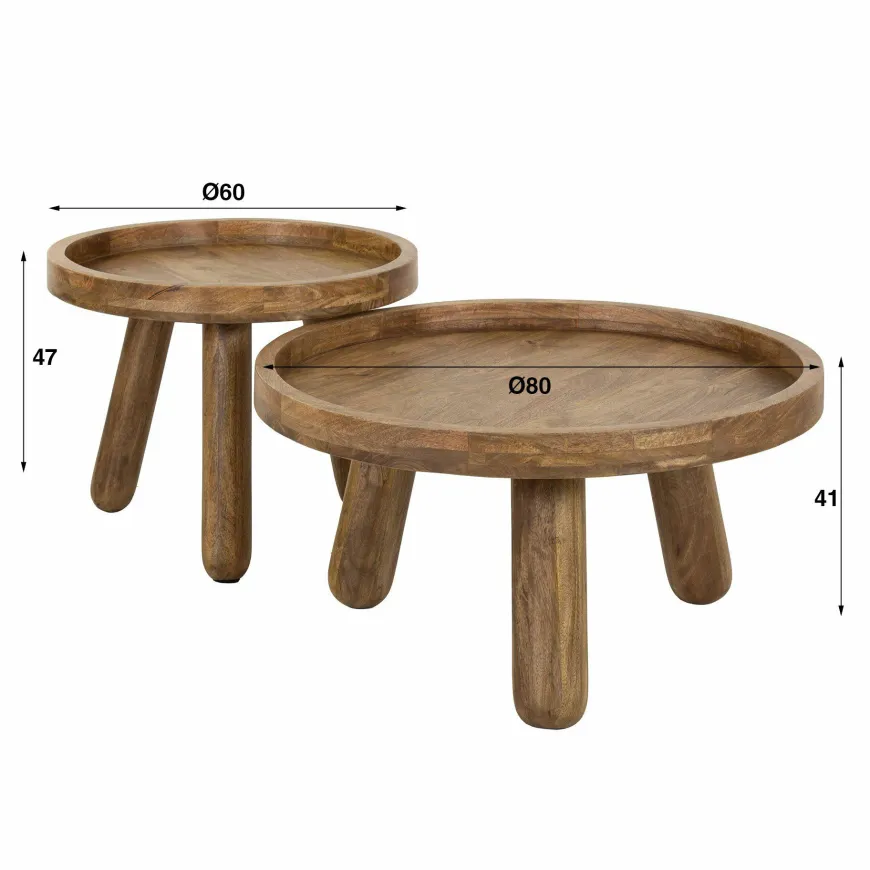 WoonStijl Salontafel set van 2 tripod