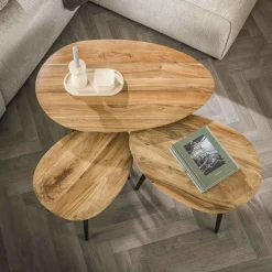 WoonStijl Salontafel set van 3 Acacia organisch